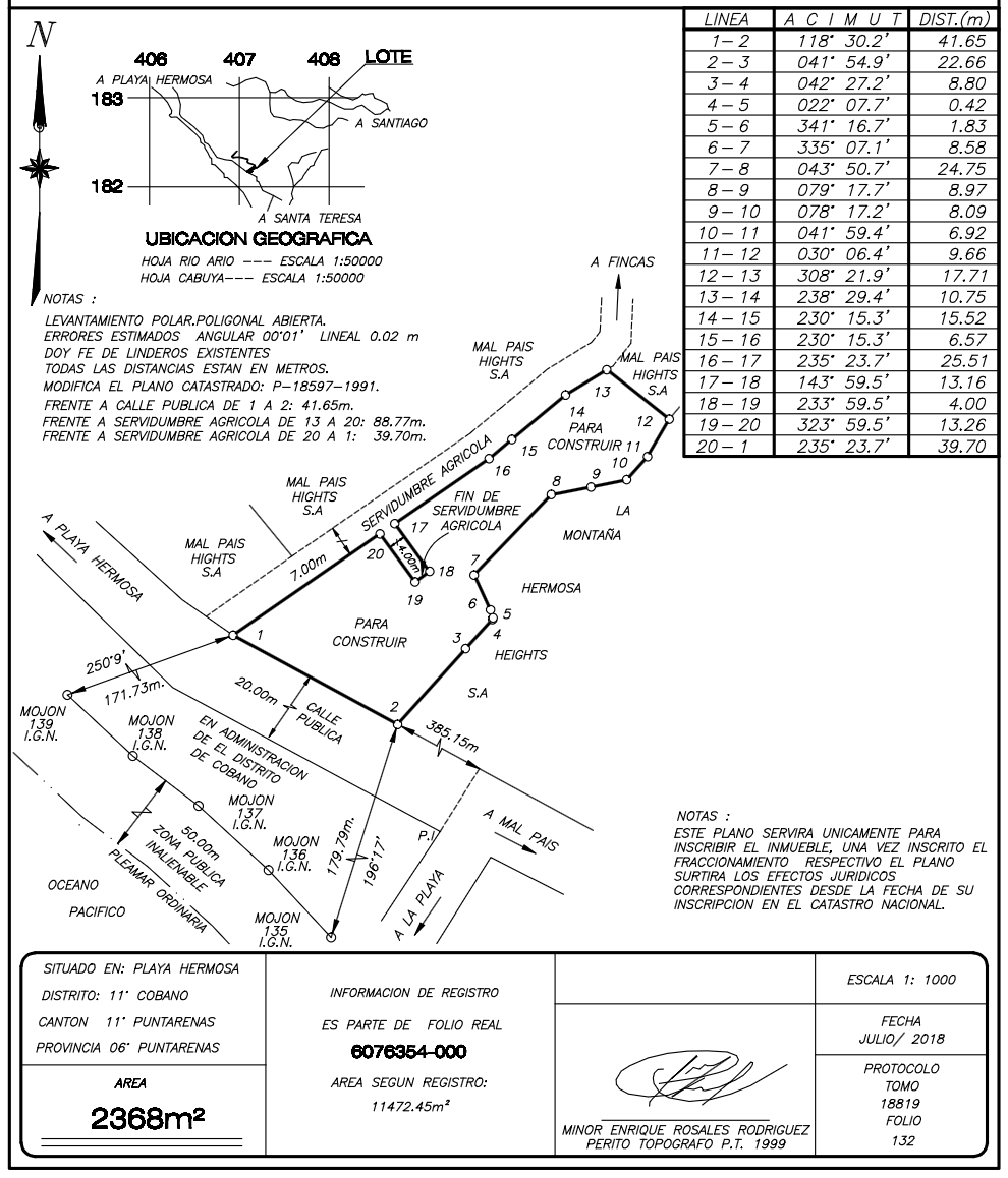 Lot A cadastral plan